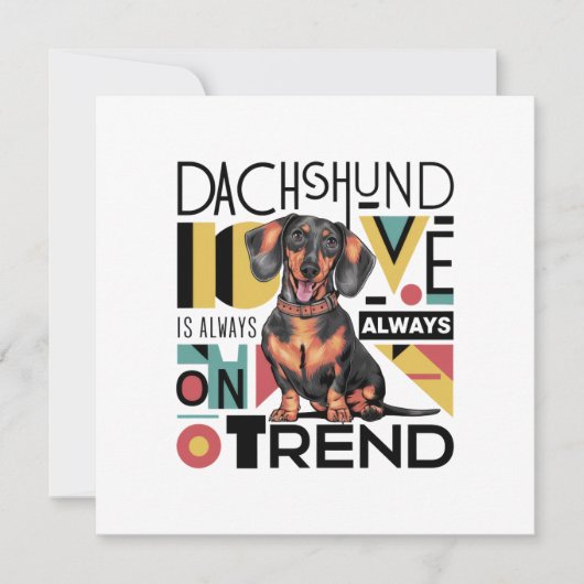 Dackel Liebe ist immer im Trend Einladung (Vorderseite)