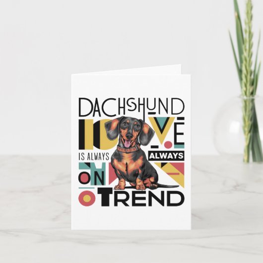 Dackel Liebe ist immer im Trend Einladung (Vorderseite)