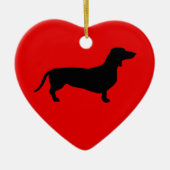 Dackel Liebe Keramik Ornament (Vorne)