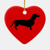 Dackel Liebe Keramik Ornament (Hinten)