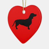 Dackel Liebe Keramik Ornament (Links)