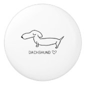 Dackel-Liebe Keramikknauf (Vorderseite)