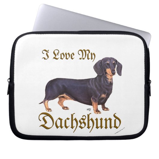 Dackel Liebe Laptopschutzhülle (Vorderseite)