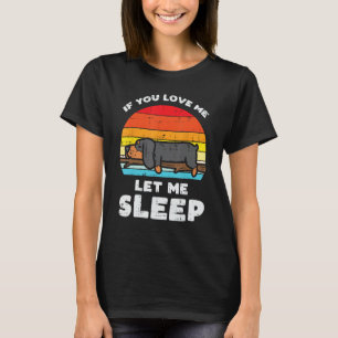 Dackel Liebe Ließ Schlafen Retro Tierfutter T-Shirt