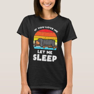 Dackel Liebe Ließ Schlafen Retro Tierfutter T-Shirt
