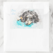 DACKEL LIEBE Long Hair Dackel Oval Stickers (Tasche)