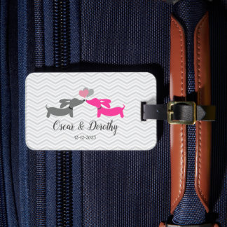Dackel Liebe Personalisiert Hochzeitsgeschenk Gepäckanhänger