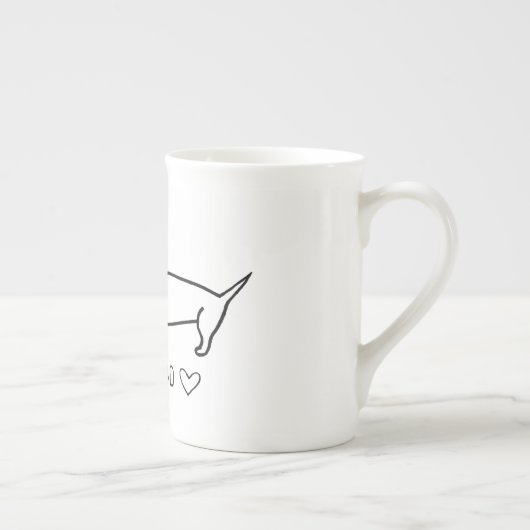 Dackel-Liebe Porzellantasse (Rechts)