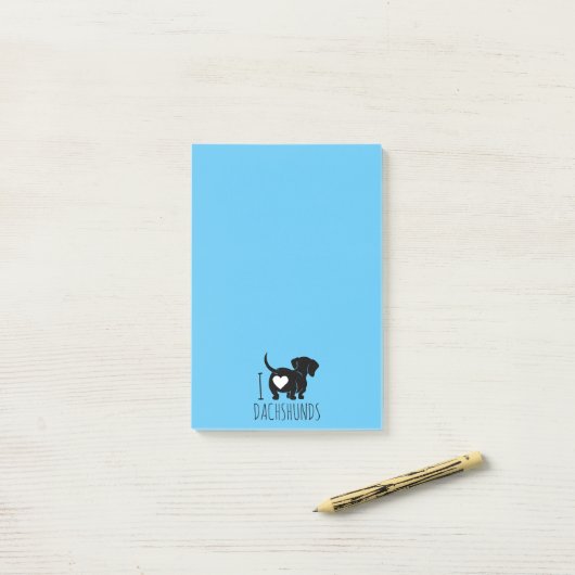 Dackel Liebe Post-it Klebezettel (Auf Schreibtisch)