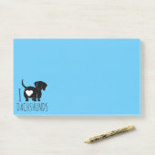 Dackel Liebe Post-it Klebezettel (Auf Schreibtisch)