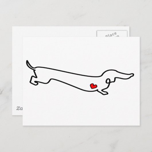 Dackel Liebe Postkarte (Vorne/Hinten)