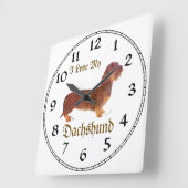 Dackel Liebe Quadratische Wanduhr (Winkel)