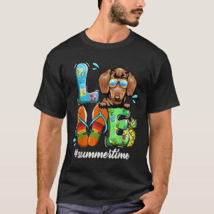 Dackel Liebe Sommerzeit Hund Funny im Juli Sommer T-Shirt