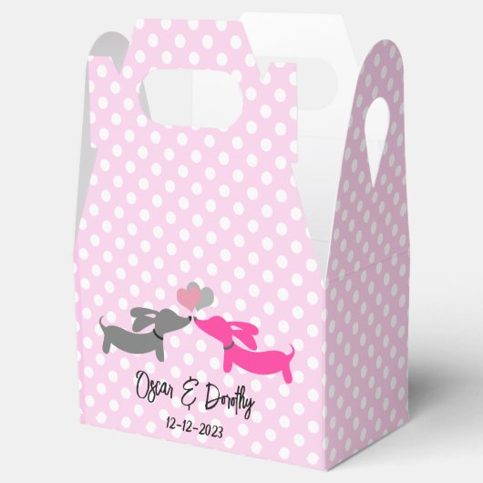Dackel Liebe Wedding Kiss Personalize Geschenkschachtel (Geöffnet)