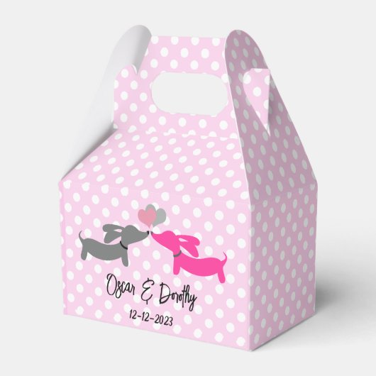 Dackel Liebe Wedding Kiss Personalize Geschenkschachtel (Vorderseite)