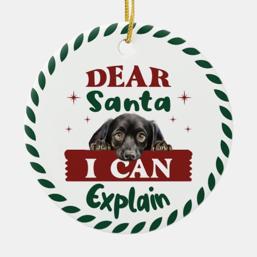 Dackel: Lieber Weihnachten kann erklären Keramik Ornament (Vorne)
