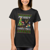 Dackel liebt frohe Weihnachten Ugly Weihnachten Sw T-Shirt (Vorderseite)