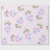 Dackel liebt Hunde Welpen Geburtstagsballons Geschenkpapier (Flach)