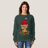 Dackel liebt Weihnachten froh Sweatshirt (Vorne ganz)