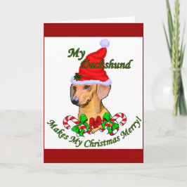 Dackel Liebt Weihnachtsgeschenke Feiertagskarte