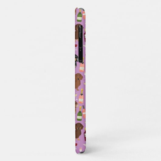 Dackel lila Weinmuster Case-Mate iPhone Hülle (Hinten/Links)