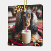 Dackel Long Hair Keramikornament (Links)