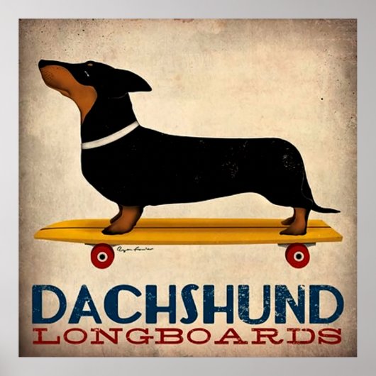 Dackel-Longboards Poster (Vorne)