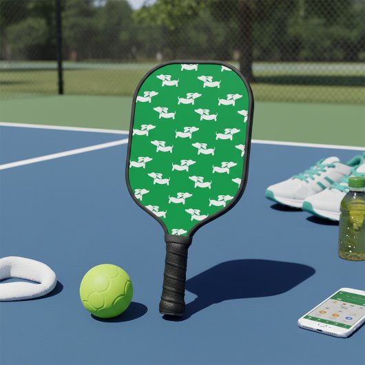 Dackel Love Pickleball Green Blue Schläger