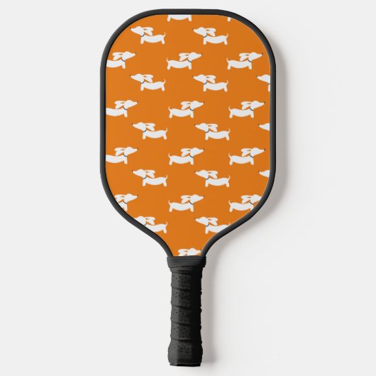 Dackel Love Pickleball Orange Schläger (Rückseite)