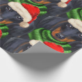 Dackel Lover Gemusterter Weihnachtsfeiertag Geschenkpapier (Ecke)
