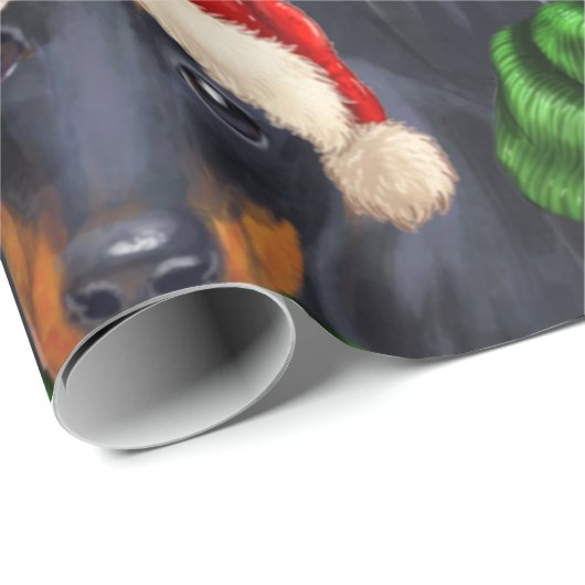 Dackel Lover Gemusterter Weihnachtsfeiertag Geschenkpapier (Rolleneckpunkt)
