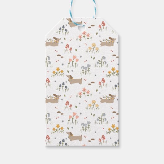 Dackel Lover Weiner Hunde Wurst Hunde Wildblume Geschenkanhänger (Vorderseite)