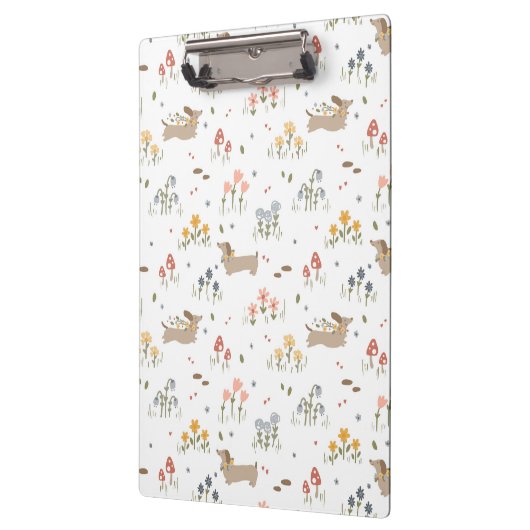 Dackel Lover Weiner Hunde Wurst Hunde Wildblume Klemmbrett (Links)