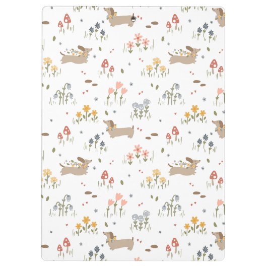 Dackel Lover Weiner Hunde Wurst Hunde Wildblume Klemmbrett (Rückseite)