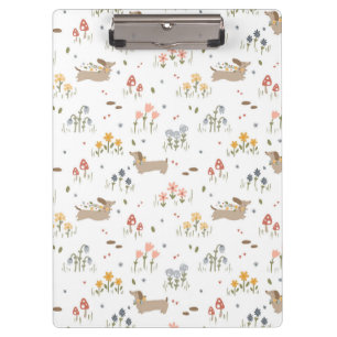 Dackel Lover Weiner Hunde Wurst Hunde Wildblume Klemmbrett