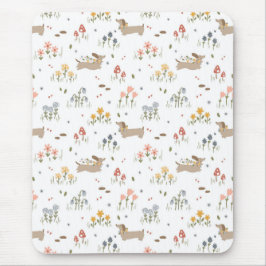 Dackel Lover Weiner Hunde Wurst Hunde Wildblume Mousepad