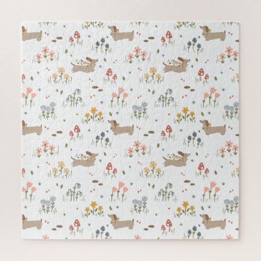 Dackel Lover Weiner Hunde Wurst Hunde Wildblume Puzzle (Vertikal)