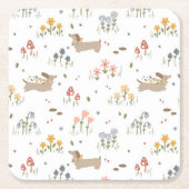 Dackel Lover Weiner Hunde Wurst Hunde Wildblume Rechteckiger Pappuntersetzer (Vorderseite)