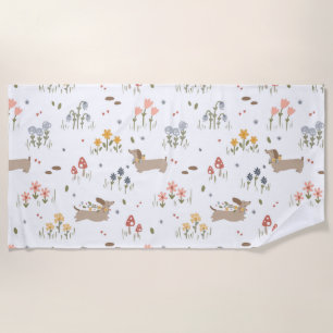 Dackel Lover Weiner Hunde Wurst Hunde Wildblume Strandtuch
