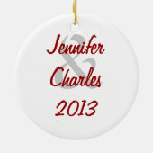 Dackel Lovers First Christmas Custom Keramikornament (Hinten)