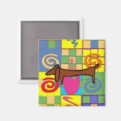 Dackel Magnet (Vorderseite/Rückseite)