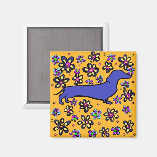 Dackel Magnet (Vorderseite/Rückseite)