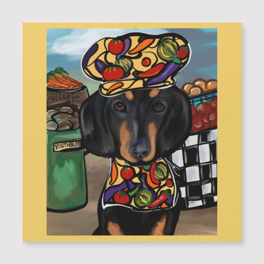 Dackel Magnetkarte (Vorderseite)