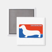 Dackel Major League Dog Magnet (Vorderseite/Rückseite)