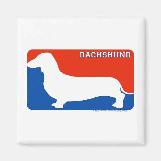 Dackel Major League Dog Magnet (Vorne)
