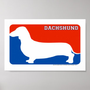 Dackel Major League Dog Print Poster