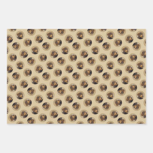 Dackel Malen von Drahthaarfalten, Schwarz & Tan Hu Geschenkpapier Set (Vorderseite)