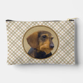 Dackel Malen von Drahthaarfalten, Schwarz & Tan Hu Zubehörtasche (Rückseite)