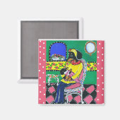 Dackel Mama & Baby Magnet (Vorderseite/Rückseite)