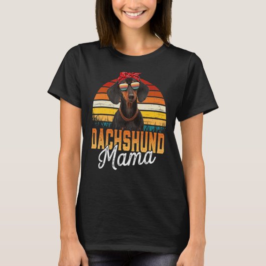 Dackel Mama Beste Dackel Mama je Mutter Da T-Shirt (Vorderseite)